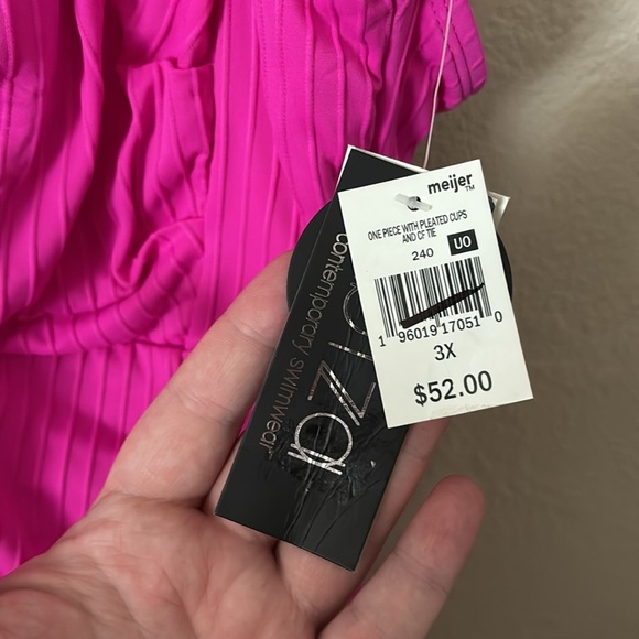 Plus Size Women’s Ibiza One Piece Swimsuit, Pink, 3X - Picture 3 of 9